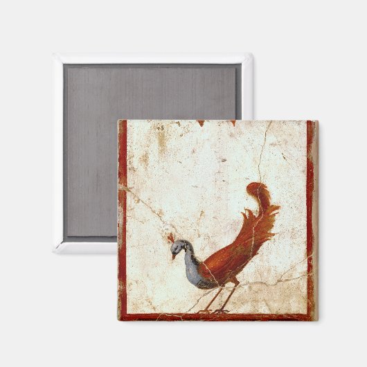 Pfau auf Fresco Antikes antikes Gemälde Magnet (Vorderseite/Rückseite)