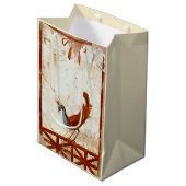 Pfau auf Fresco Antikes antikes Gemälde Mittlere Geschenktüte (Vorderseite Schrägansicht)