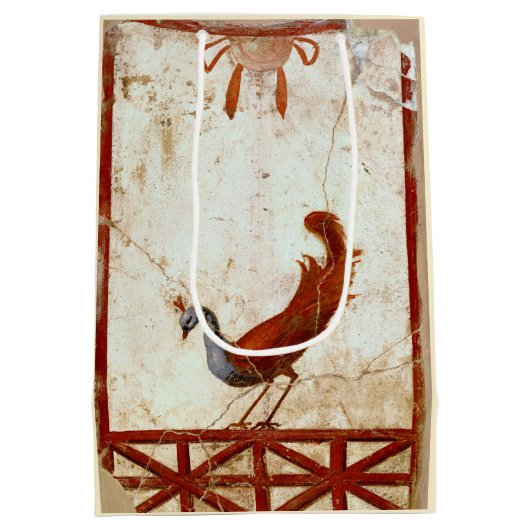 Pfau auf Fresco Antikes antikes Gemälde Mittlere Geschenktüte (Rückseite)