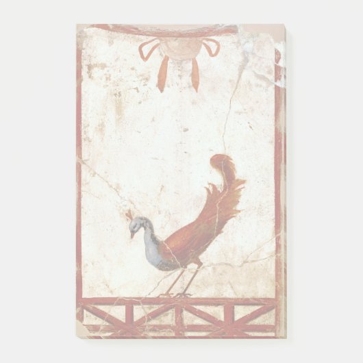 Pfau auf Fresco Antikes antikes Gemälde Post-it Klebezettel (Vorderseite)