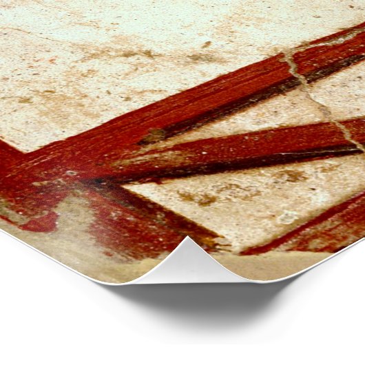 Pfau auf Fresco Antikes antikes Gemälde Poster (Ecke)