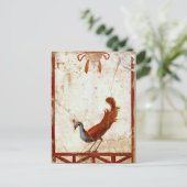 Pfau auf Fresco Antikes antikes Gemälde Postkarte (Stehend Vorderseite)