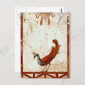 Pfau auf Fresco Antikes antikes Gemälde Postkarte (Vorne/Hinten)