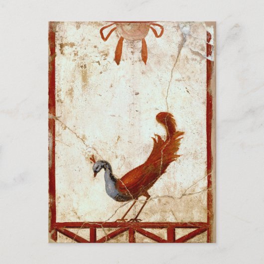 Pfau auf Fresco Antikes antikes Gemälde Postkarte (Vorderseite)