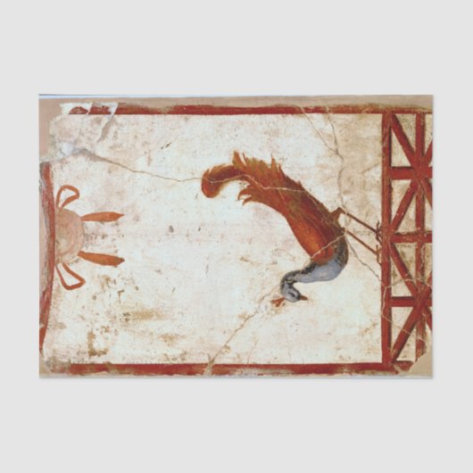 Pfau auf Fresco Antikes antikes Gemälde Seidenpapier (Vorderseite)