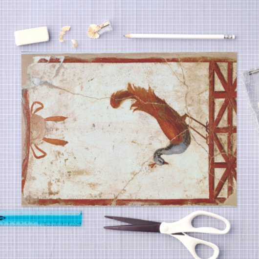 Pfau auf Fresco Antikes antikes Gemälde Seidenpapier (Handwerk)