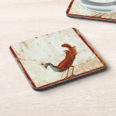 Pfau auf Fresco Antikes antikes Gemälde Untersetzer (Linke Seite)