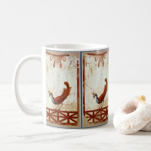 Pfau auf Fresko Antike römische Malerei Kaffeetasse