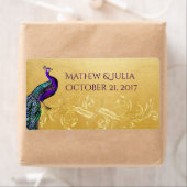 Pfau auf Gold Custom Wedding Mini Weine Labels (Insitu)