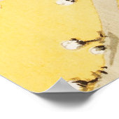 Pfau auf Kirschblossom Poster (Ecke)