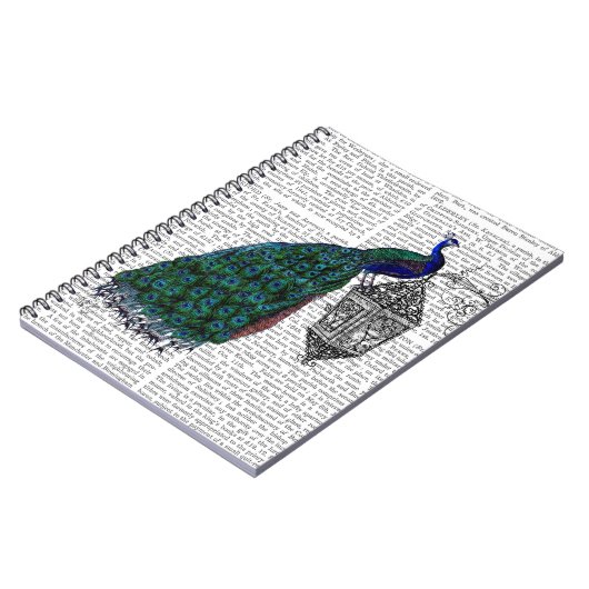 Pfau auf Lampe Notizblock (Linke Seite)