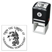 Pfau auf Pflanze Butterfly Bird Library Name Permastempel (Beispiel)