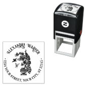 Pfau auf Pflanze Butterfly-Vogelname-Adresse Permastempel (Beispiel)