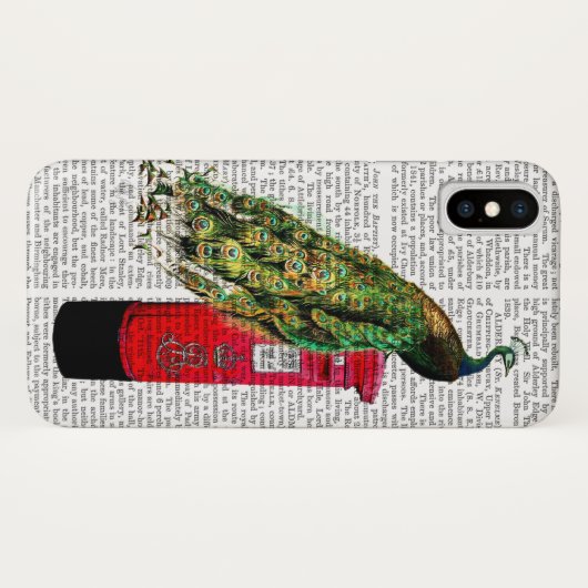 Pfau auf Postbox Case-Mate iPhone Hülle (Rückseite (Horizontal))