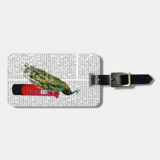 Pfau auf Postbox Gepäckanhänger (Vorderseite horizontal)