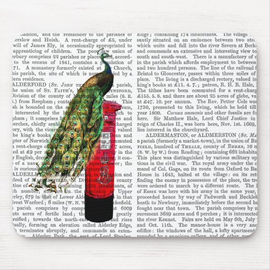 Pfau auf Postbox Mousepad (Vorne)
