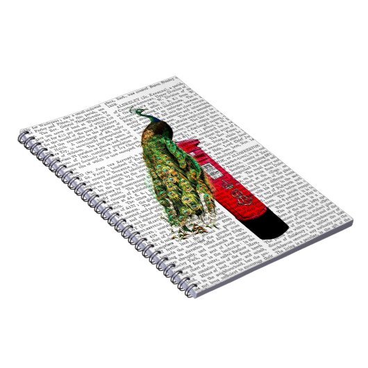 Pfau auf Postbox Notizblock (Rechte Seite)