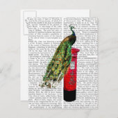 Pfau auf Postbox Postkarte (Vorne/Hinten)