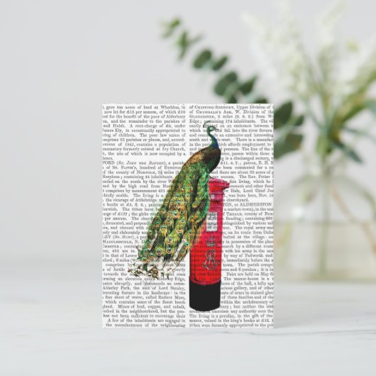 Pfau auf Postbox Postkarte (Stehend Vorderseite)