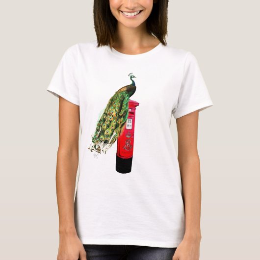 Pfau auf Postbox T-Shirt (Vorderseite)