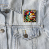 Pfau auf rosa button (Beispiel)