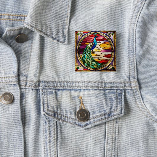 Pfau auf rosa button (Beispiel)