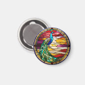 Pfau auf rosa magnet (Vorderseite/Rückseite)