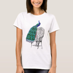 Pfau auf Stuhl T-Shirt