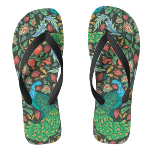 Pfau aus Indien Chintz Flip Flops Badesandalen
