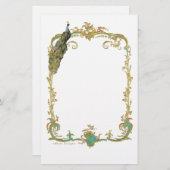 Pfau bei Verzierter Printwerbung mit Goldrahmen (Vorne/Hinten)