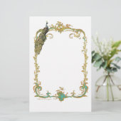 Pfau bei Verzierter Printwerbung mit Goldrahmen (Stehend Vorderseite)