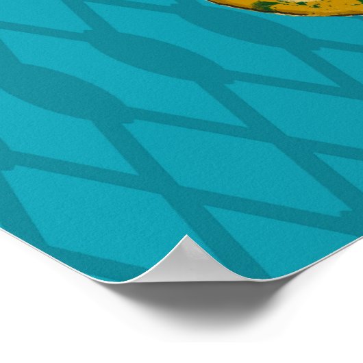 Pfau bewundert sein Reflektionspaket Print Poster (Ecke)