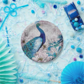 Pfau-Blau-Garten-Pappteller Pappteller (Party)