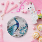 Pfau-Blau-Garten-Pappteller Pappteller (Party)