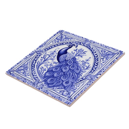 Pfau Blau und Weiß Portugiesisch Europa Fliese (Seite)
