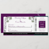 Pfau / Blume Boarding Hochzeit Einladung (Vorne/Hinten)