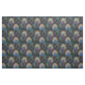 Pfau, Blume und Goldrahmen Stoff (Yard (91,4 cm))