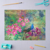 Pfau-Blume und Tissue-Tissue Seidenpapier (Basteln)