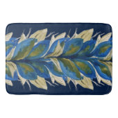 Pfau Blume Wasserfarben Handgemalt Badematte (Vorderseite)