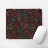 Pfau-Blumen-Indien-Tapete Vintag Mousepad (Mit Mouse)