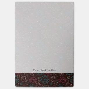 Pfau-Blumen-Indien-Tapete Vintag Post-it Klebezettel