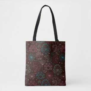 Pfau-Blumen-Indien-Tapete Vintag Tasche