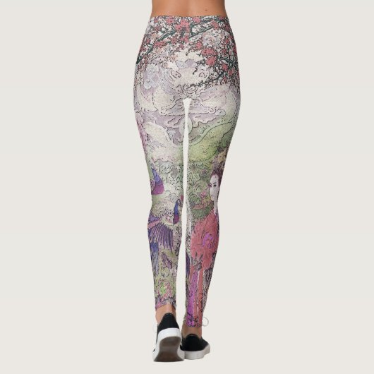 Pfau-Blüte u. Lotus-Braut Leggings (Rückseite)