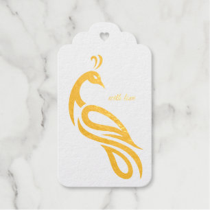 Pfau Botanical Vintage Hochzeit Elegante Folie A Geschenkanhänger
