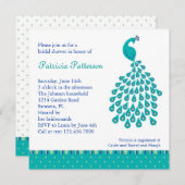 Pfau-Brautparty-Einladung Einladung (Vorne/Hinten)