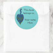 Pfau, Buchungsplatte Runder Aufkleber (Tasche)