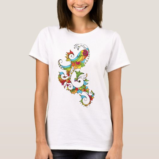 Pfau-bunter T - Shirt (Vorderseite)