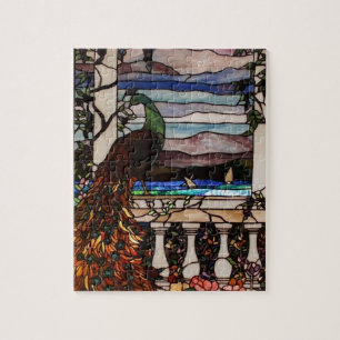 Pfau-Buntglas-Puzzlespiel Puzzle