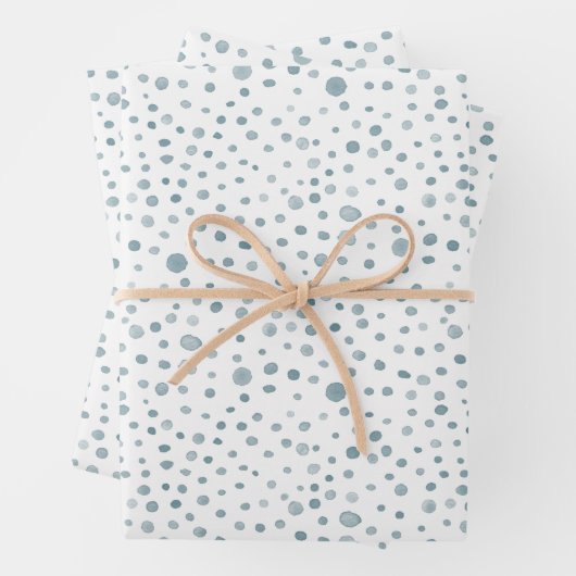 Pfau Confetti Watercolor Dots Wrapping Paper Geschenkpapier Set (Beispiel)