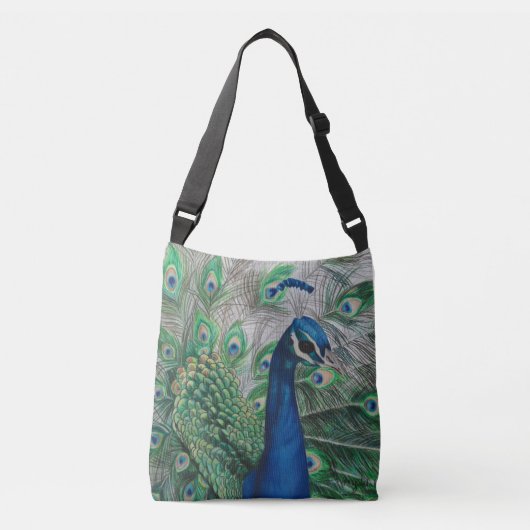 Pfau Crossbody Taschen-Tasche Tragetaschen Mit Langen Trägern (Vorderseite)